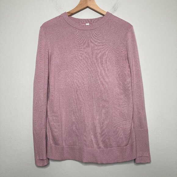 Lululemon Sweater Womens 6 Purple Cashmere Blend Open Back Still At Ease Yoga - Picture 1 of 9